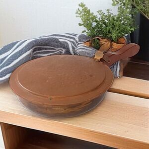 Vintage Silent Butler Table Sweeper Crumb Catcher Holland Copper Brass Wooden